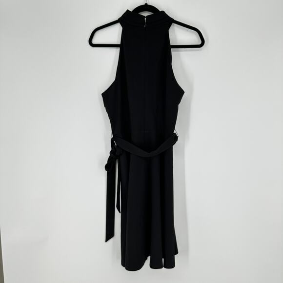 DKNY Black Twist Neck Sleeveless Tie Belt New Womens Mini Dress Sz 8 - Picture 6 of 11